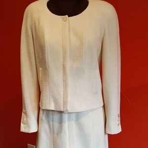 Chanel Ivory Tweed Skirt Suit
